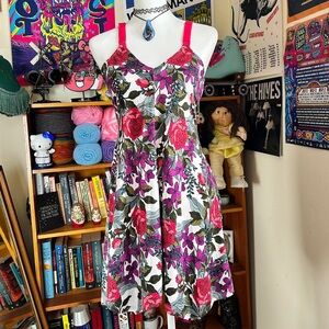 Floral Dress with Pink and Purple Accents